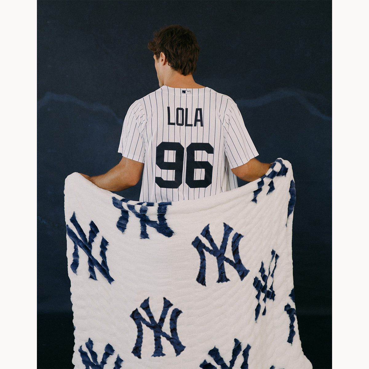 The Lola x New York Yankees™ Multi-Logo Blanket White